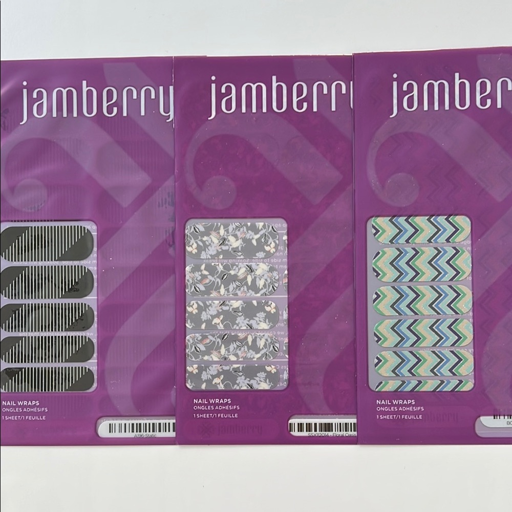 Jamberry Nail Wraps Set - Black, Gray, Multicolor